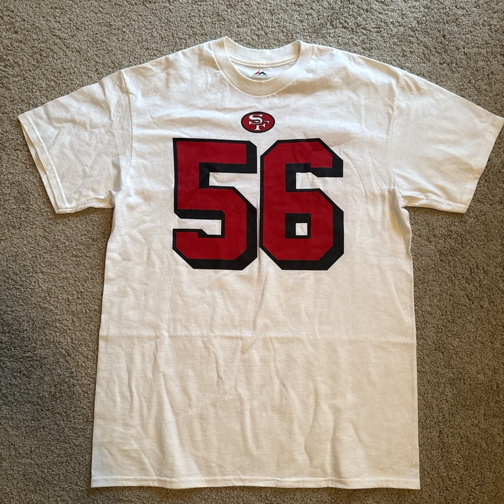 White and Red Graphic Men's T-Shirt